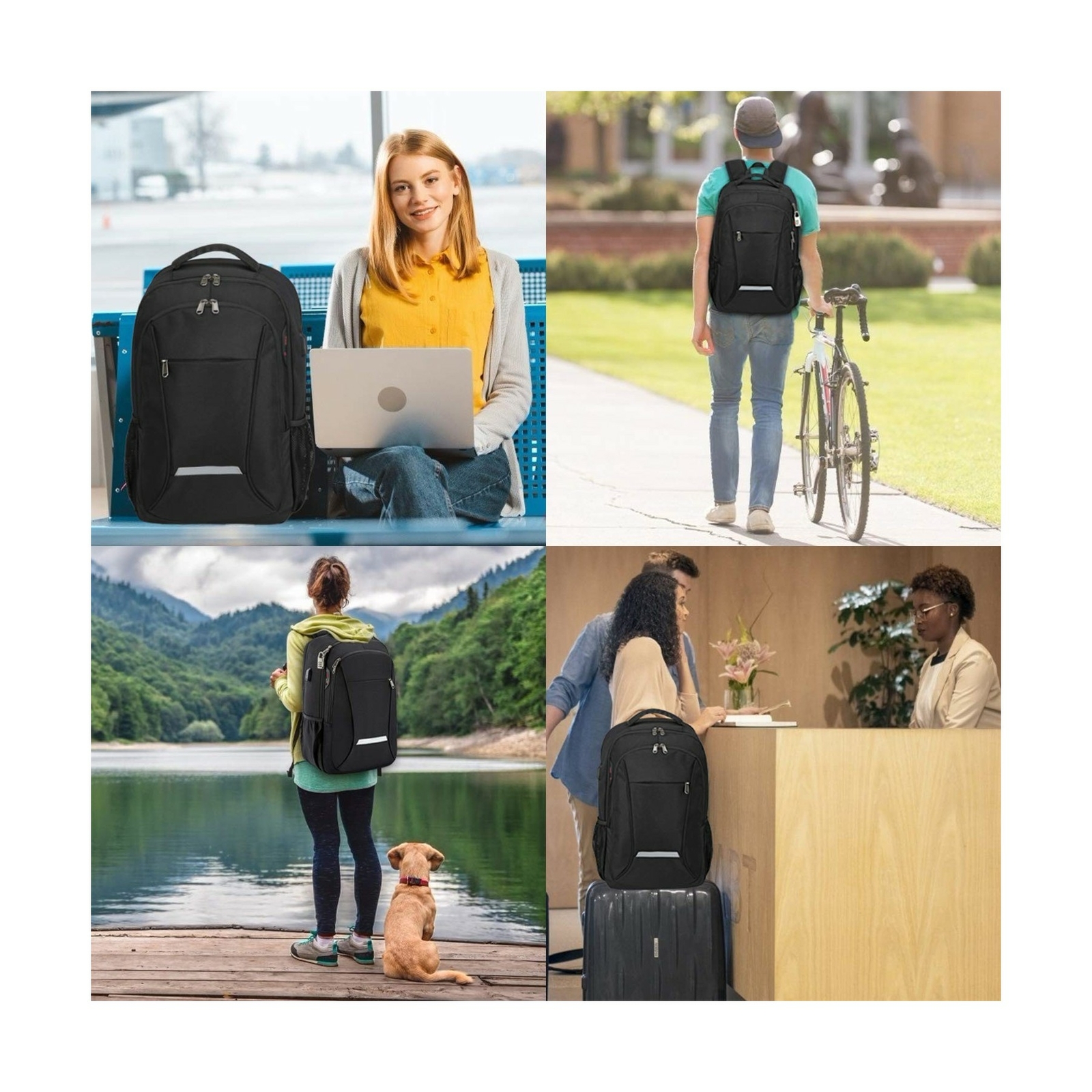 2 Pack, Backpack for Men,Travel Laptop Backpack with USB Charging/Headphone Port