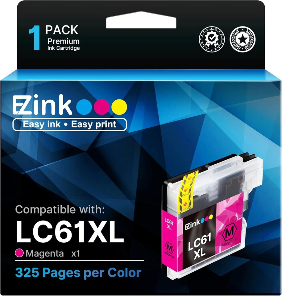 E‑Z Ink LC61XL Magenta Cartridge – Compatible Brother MFC‑J Printer Replacement - Image 2 of 4
