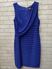 Nordstrom NWT Adrianna Papell Blue Sleeveless Midi Pencil Dress Pleated Size 16