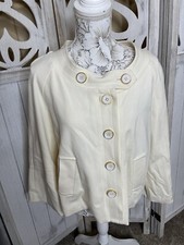 New Cartise Women's Red Cream Jacket Blazer Blouse Large Button Size 10 US