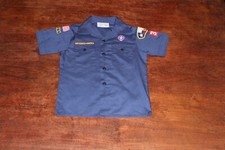 Boy Scouts of America BSA Youth Shirt Blue Medium 10/12 Sewn Patch Short Sleeve
