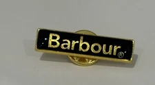 3 x Genuine Barbour  Black with gold writing Pin Badge -Free Shipping - Cheapest