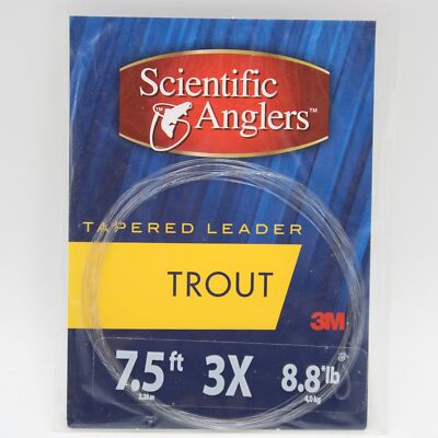 Scientific Anglers Tapered Trout Fishing Leader 7.5ft 3X 8.8lb 186279