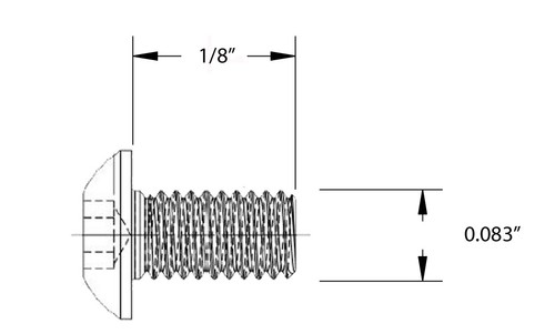 100 SHORT 1/8" LENGTH Silver 2-56 Hex-Drive Button-Head Screw-In Rivets - Picture 2 of 4
