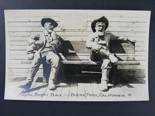 Knotts Berry Place Cowboys Buena Park CA Real Photo Postcard RPPC c1930-50 Vtg