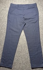 Perry Ellis Portfolio Dress Pants Mens 34x30 Blue Straight Legs Slim Fit Casual
