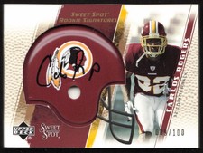2005 Upper Deck Gold Rookie Auto /100 Carlos Rogers #267 Rookie Redskins