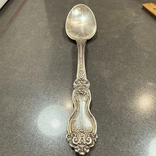 Genuine Wallace Sterling Silver La Reine Desert Spoon Silverware 6" Inch