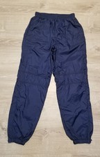Vintage NIKE Track Pants Navy Y2K Cotton Lined Nylon Windbreakers Mens Medium