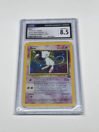 2000 WOTC Pokemon League Mew 9 Black Star Promo Holo Foil Card CGC 8.5 NM/Mint+