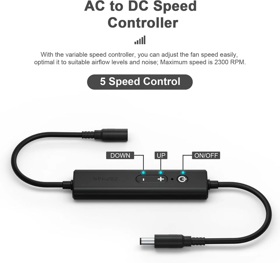 upHere Big Airflow 120mm x 25mm Computer Fan with AC Plug Cabinet U2DC1-1 - Image 3 of 4