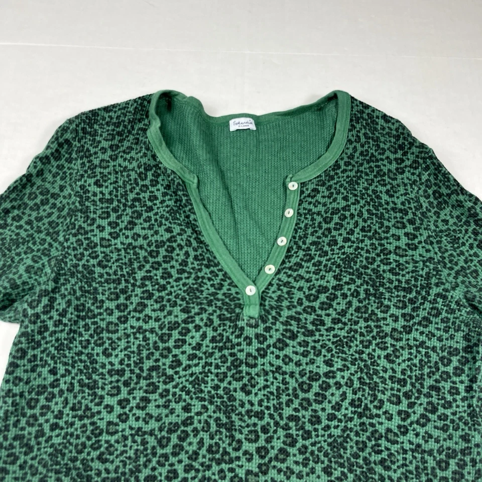 Espléndida Camisa Térmica Henley Estampado Animal Manga Larga Informal Acogedora Camiseta de Salón XL Foto 3 de 4