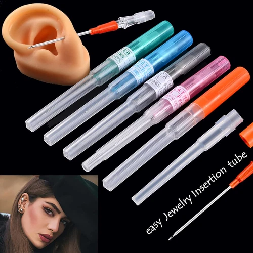 10Pcs Mixed Piercing Needles (14G-22G) - Hollow Cannula Body Piercing Tools for image 5
