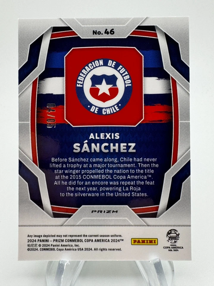 2024 Prizm CONMEBOL Copa America ALEXIS SANCHEZ Green Prizm /5 #46 Chile - Image 2 of 2