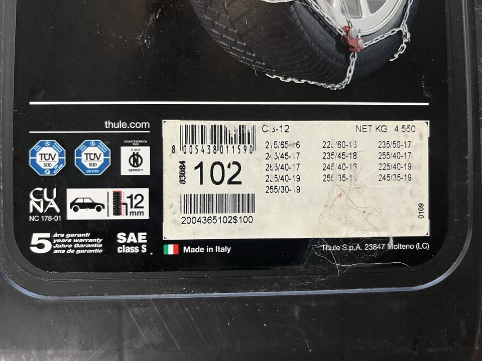 Новый, Thule Konig CB-12 102 снега шины цепи комплект для колес 19» дюймов и ниже - Изображение 2 из 4