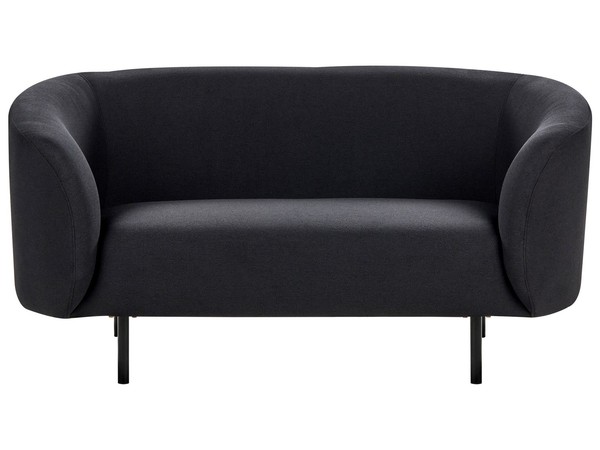 Sofa Im Art-DéCo-Stil Mit Armlehnen Metallgestell Stoff Schwarz Loen-image