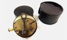 Antique Brass Pocket Nautical Army Drum working sextant free expedited shipping