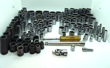 Lot - 18lbs Master Craft Pro Metric & SAE 120+ Chrome & Impact Sockets 6pt 12pt