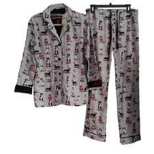 P.J. Salvage Gray Womens 2 Piece Pajamas Cozy Snuggle Pet Series S