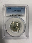 1955-P 25c 90% Silver Washington Quarter pcgs Genuine Cleaned AU Detail