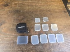 Lot of 8 SD SDHC Memory Card Plastic Storage Case and 1 Sandisk Pouch Wallet