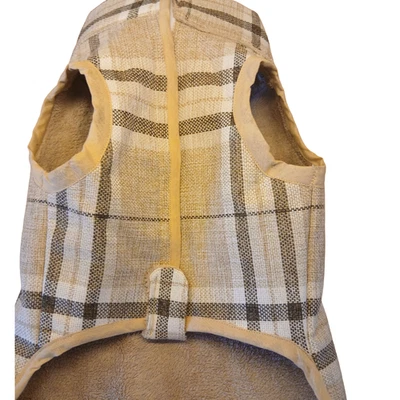 HANDMADE Tweed checked dog coat