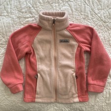 Child Columbia Full Zip Fleece Jacket, XXS 4/5, Peach Pink