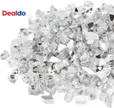 10-Pound Fire Glass - 1/2 Inch Reflective Tempered Fire Glass for Fireplace Fire