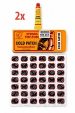 2x ThumbsUp 48pc Bicycle Inner Tube Cold Patch Repair Kit Rubber Cement Puncture