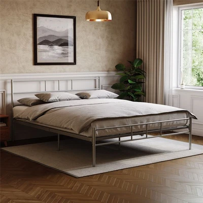 Vida Designs Dorset 5ft King Size Metal Bed Frame Bedroom Furniture Silver