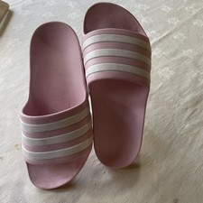Adidas Adilette Aqua Slides Light Pink Size 3 Swim Beach Pool Sliders Slip-on