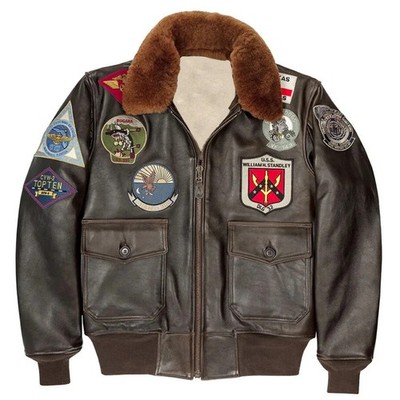 Men_s Top Gun Maverick G-1 Flight Bomber Jacket Brown Leather Bomber Jacket
