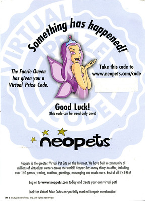 Neopets Virtual Prize Code - kostenlose, schnelle Lieferung per Nachricht