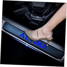 4Pcs Car Door Sill Protector for Nissan Altima, Carbon Fiber Anti-Scratch BLUE