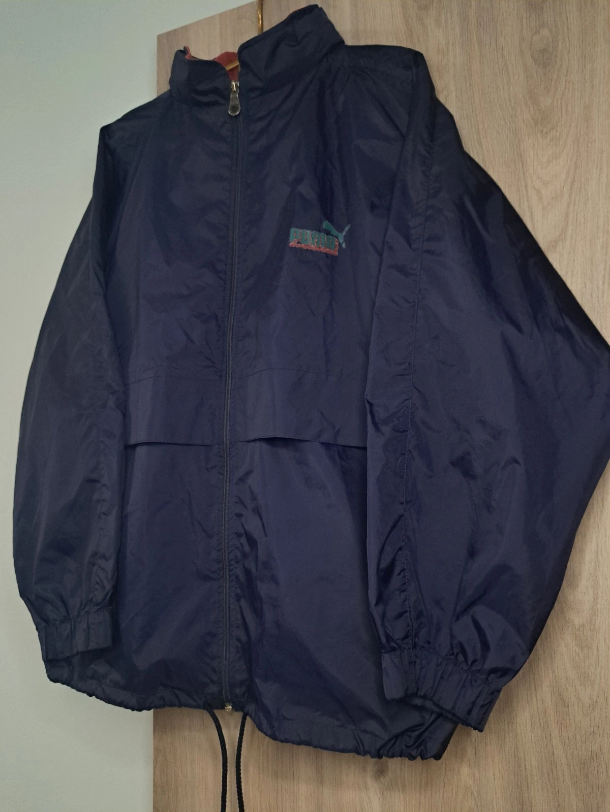 Vintage Puma Men’s Size M Blue Full Zip Lined Windbreaker Jacket 90s