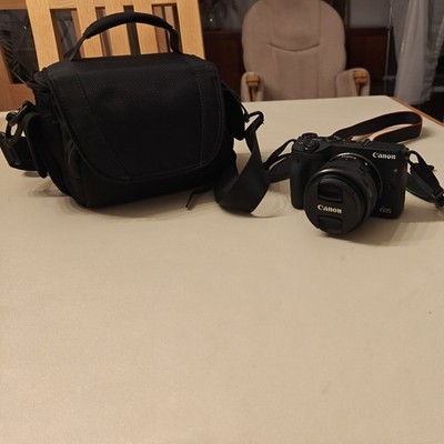 Canon EOS M3 Mirrorless Camera Black + EF-M 15-45mm Lens + Charger + Strap + Bag