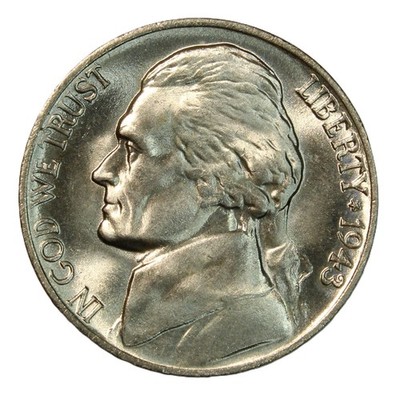1943-P Silver 5C Jefferson Nickel - Choice Gem B SMH1460