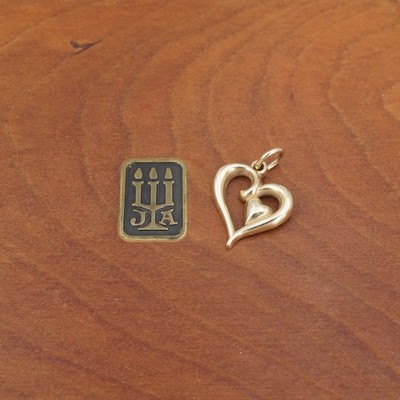 James Avery 14k Joy of My Heart Pendant Yellow Gold Classic 0.7'' Retired PG2085