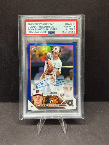 2023 TOPPS CHROME  GUNNAR HENDERSON AUTO ROOKIE RC  #RAGHE /150 PSA 8