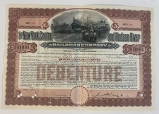 Yale Issued New York Central & Hudson River Railroad Bond Stock Certificate