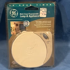GE White 24-Hour Timer - Multi Event Programmable Lamp & Appliance - Indoor Only