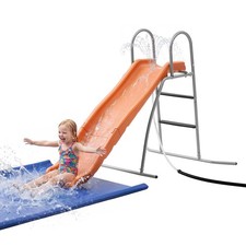 Uimoso Outdoor Freestanding Pool Slide with 6.5ft Ground Tarp for Backyard Fun