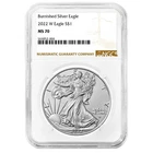 2022-W Burnished $1 American Silver Eagle NGC MS70 Brown Label