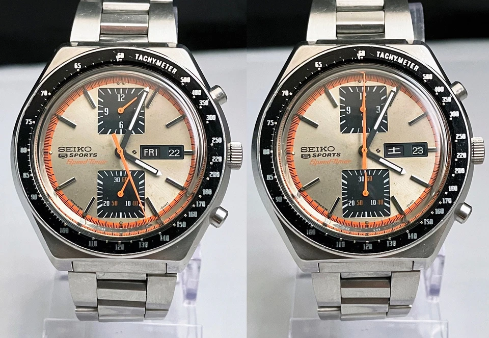 SEIKO 6138-0030 5 deportes temporizador esfera champán cronógrafo automático 1973 Foto 4 de 4