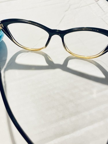 NEW! Zenni Black To Gold Ombre Cat Eye +1.50 Fashion Reading Glasses - Picture 7 of 15