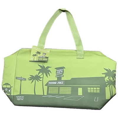 Trader Joe's Olive Green Reusable Large Insulated Tote Bag New