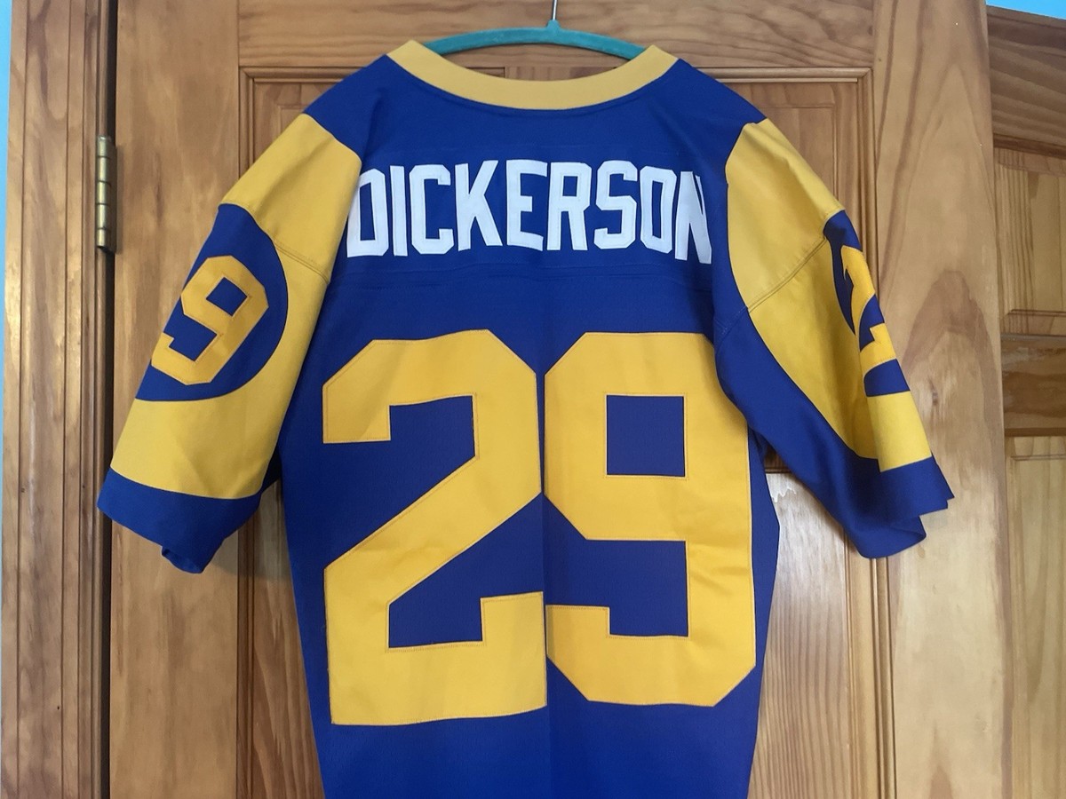 Brand New ERIC DICKERSON Mitchell & Ness RAMS Throwback Stitched