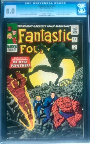 Fantastic Four #52 High Grade 1st App. Black Panther Vintage Marvel 1966 CGC 8.0
