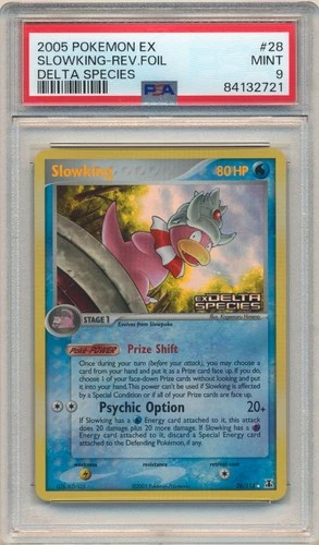 2005 Pokemon EX Delta Species Slowking-Rev.Foil #28 PSA 9 MINT Stamped