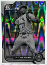 Jordan Walker 2022 Bowman Chrome Black White Ray Wave Refractor Prospect Rookie